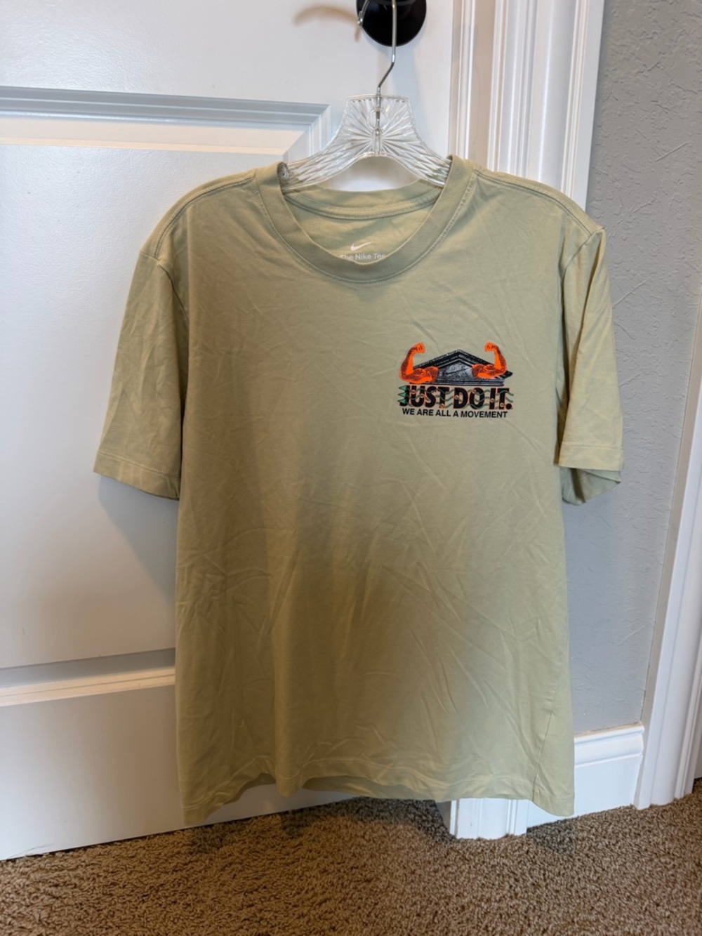 Nike Olive Green 'Just Do It' Logo Short Sleeve Tee